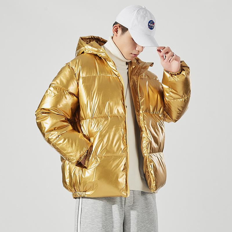 Winter New Cotton-padded Men's Loose Hooded Trendy Glossy Thickened Cotton-padded Men's Casual Cotton-padded Jacket