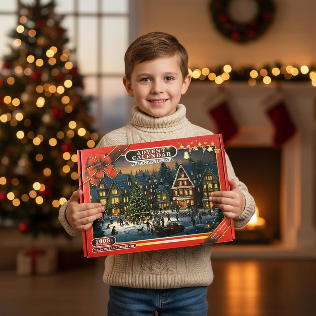 Christmas Puzzle 24 Days Christmas Countdown Calendar 1008 Pieces Jigsaw Puzzles Xmas Countdown Calendar for Adult