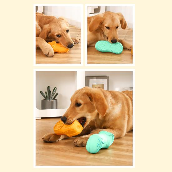 Squeaky Slipper Dog Chew Toy Bite Resistant Boredom Relief Simulated Shoes Interactive Toy Puppies Teething Cleaning Toy