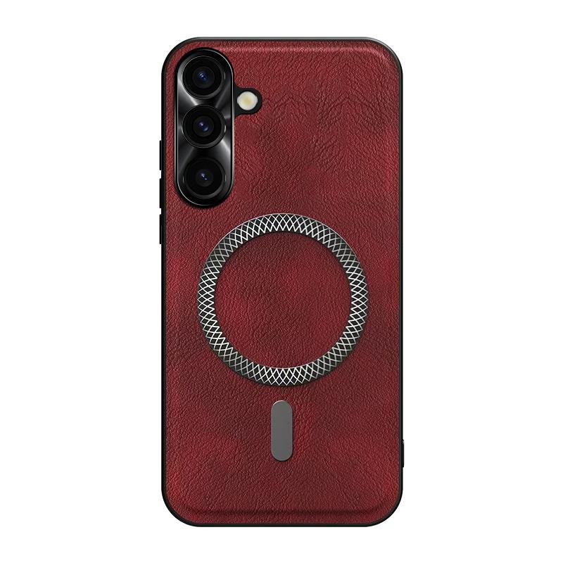 For Samsung Galaxy A57 A56 A55 A54 A53 A52 A37 A36 A35 A34 A25 A16 A15 High End Leather Metal Magnetic Ring Phone Case