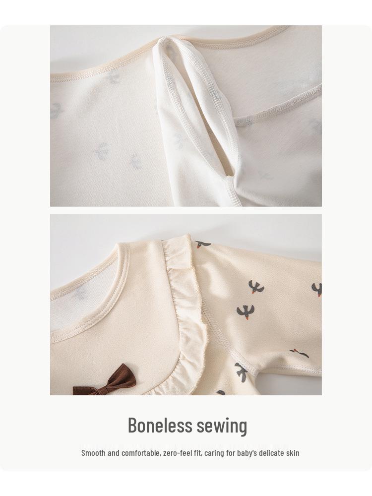Newborn Baby Girl Onesie - Pure Cotton Spring/Autumn Full Moon Romper - 100 Days Stylish Outerwear