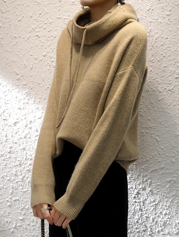 Women's 2024 Winter Loose Solid Color Thick Turtleneck Sweater
