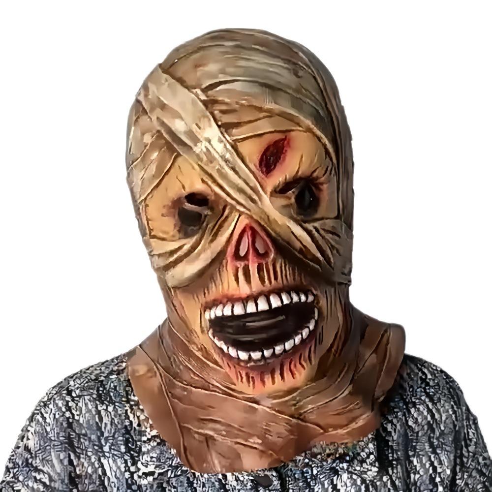 Terrifying Mummy Latex Mask One size fits all adults бежевый