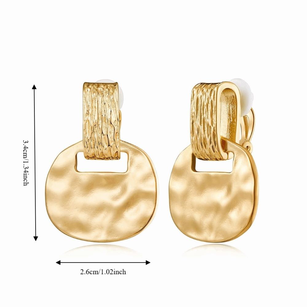 Trendy Elegant Square Ear Clips Temperament Light Luxury Minimalist Ear Clips French Style Water Ripple Ear Clips Women Jewelry