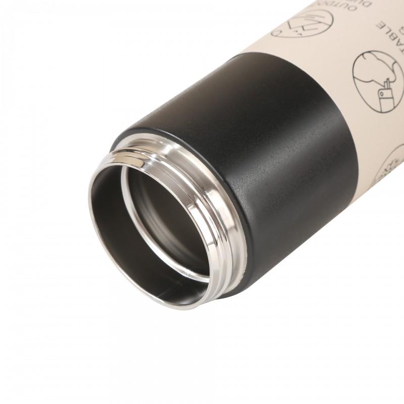 Stainless Steel Insulated Travel Mug With Straw Lid 550ml Leakproof Portable Water Bottle Office Gym Outdoor