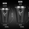 Tasse à bière en métal acier inoxydable Élan de Noël Boisson froide 400/500 ml Gobelet à café Tasses à thé Lait Maison pour le camping Cadeau