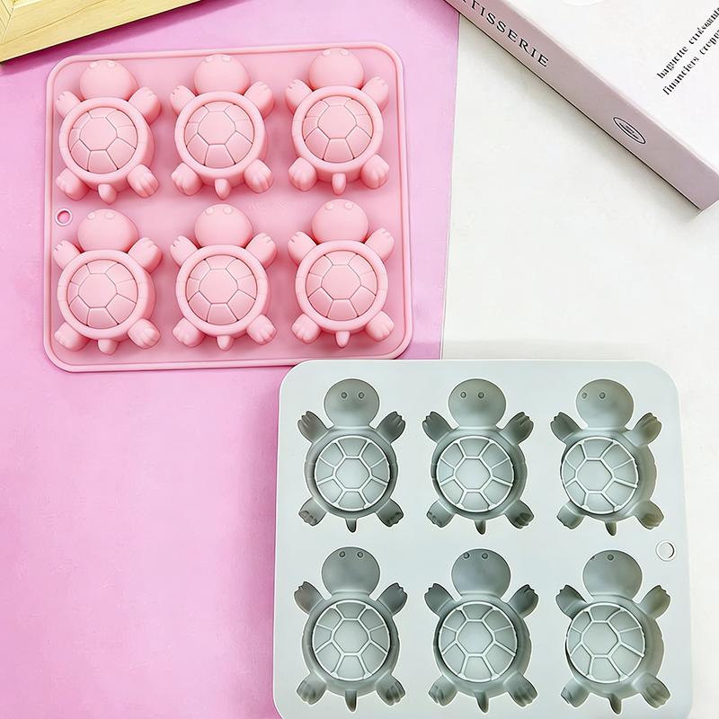 

WTEMPO 6-cavity Cute Tortoise Silicone Soap Molds Kit DIY Epoxy Resin Molds Used for Making Plaster Soap Clay Handicrafts 2pcs