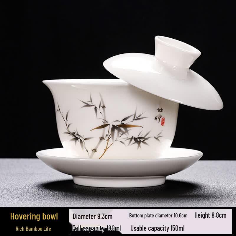 Premium Ceramic Gaiwan Tea Bowl with Lid