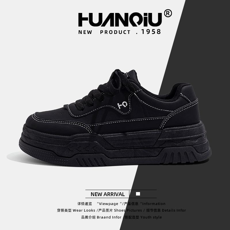 

Глобальные черные туфли на толстой подошве женские 2025 весна универсальный тренд корейская версия повседневная обувь дети ZHQ5352-1 35 чёрный