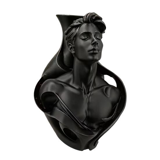 3D Printed Human Bust Vase Artistic Sculpture Planter for Succulents Matte PLA Desktop