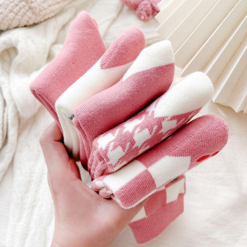 Cold Proof Socks for Women Mid Calf Socks Autumn and Winter Thickened Fleece Lined Warm Long Calf Terry Cloth Socks Long Calf Winter Looped Socks