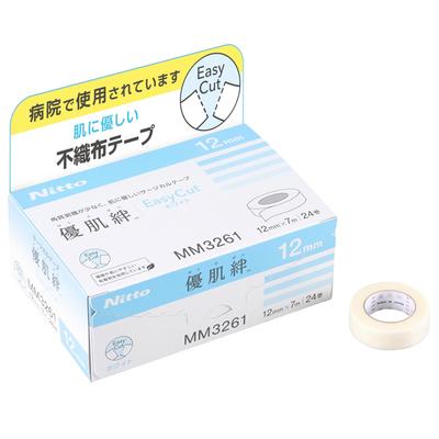 Yuhadaban EasyCut White 12mm X 7m 24 Rolls (Product Number MM3261) - Gentle On the Skin, Rash-Resistant Surgical Tape for Medical Use