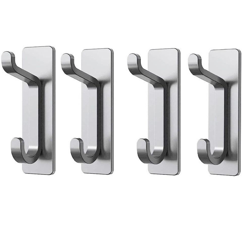 Ganchos Autoadhesivos, Extra Pegajosos y Fuertes, Cuelgan Hasta 6KG, Adhesivos de Alta Resistencia, Gancho sin Clavos para Detrás de la Puerta, Negro, Paquete de 4