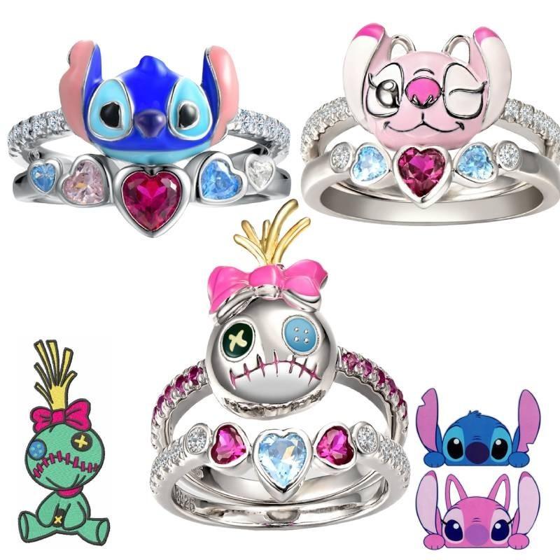 Interstellar Baby Anime Cartoon Character Stewie Angel Micro-set Diamond Ring Set
