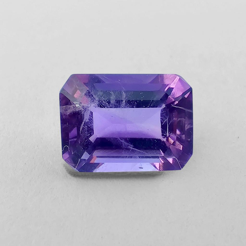 Emerald Cut Natural African Amethyst Gemstone, Loose Amethyst Gemstone, 2.55 Carat, 9x7x5 MM Size Stone.