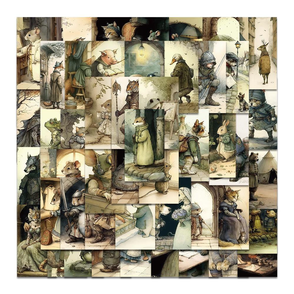 Sada samolepek divoké zvěře: Los, Alpaka, Panda & Lev