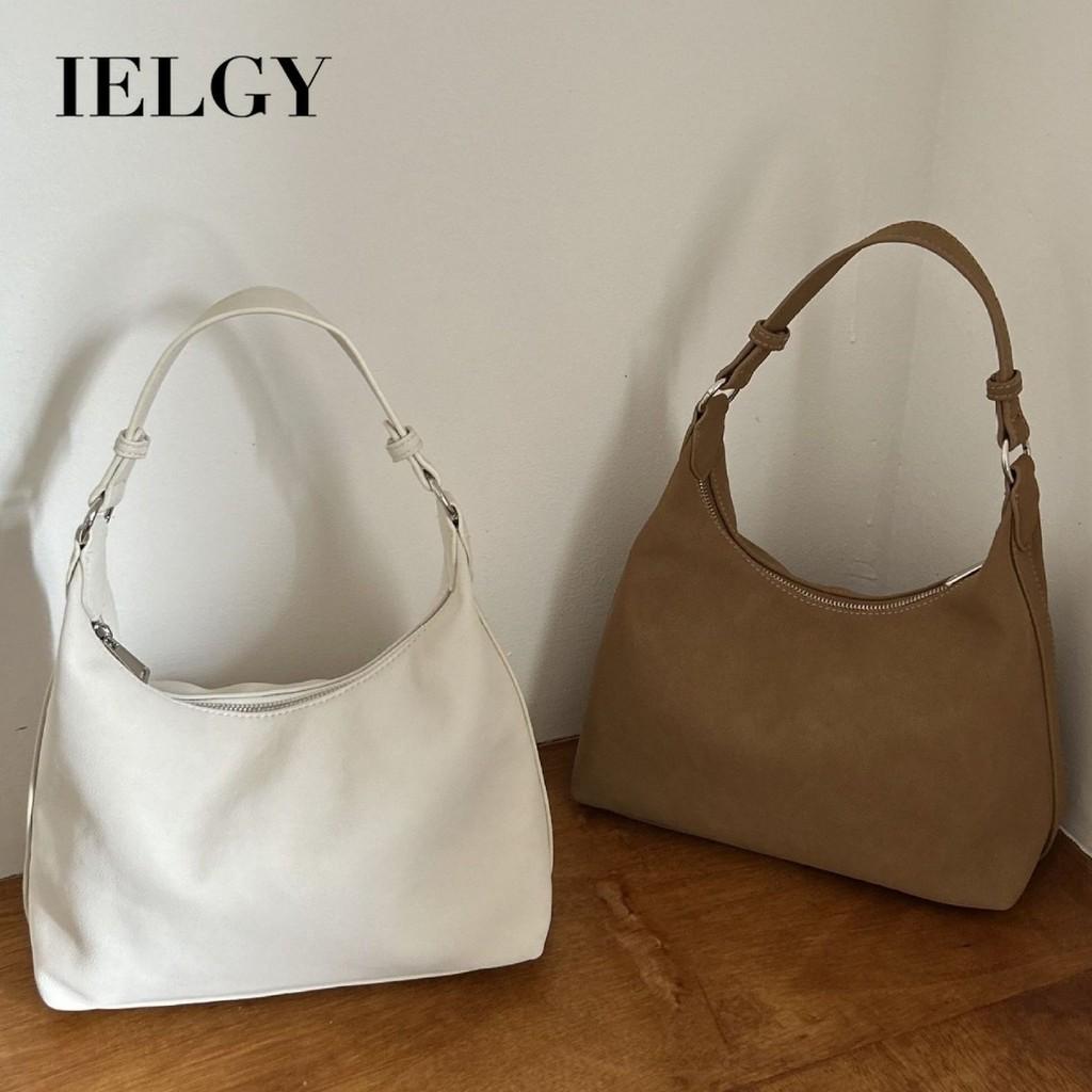 Ielgy Soft Leather Large-Capacity Portable Underarm Bag Casual Lazy Commuter Fashionable One-Shoulder Diagonal Bag