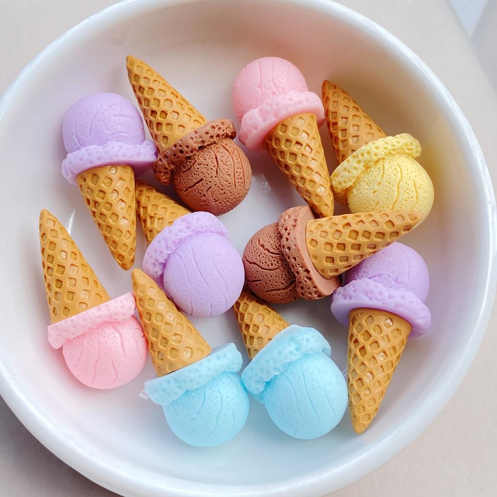 

5Pcs Cute Colorful 3D Ice Cream Series Flat Back Resin Cabochons Scrapbooking DIY Jewelry Craft Decoration Accessorie