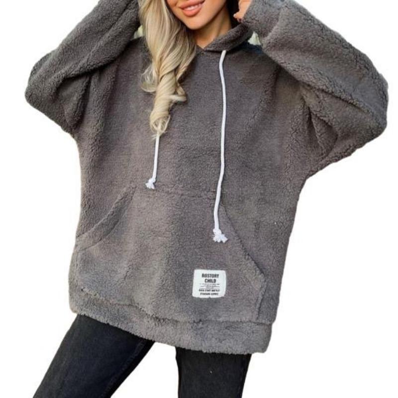 Fleece Women Sherpa Sweater Teddy Pullover Half Zipper Lambswool Fleece Tops Female Warm Coat Sweaters White Brown Hoodies