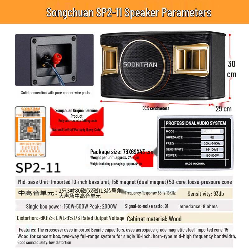 Songchuan SP2-11 10-inch Home KTV Audio System CN plug (adapter included) (CN version)