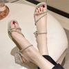 Wear the New Summer Fairy-like Style Flip-flops Over the Thick-heeled Rhinestone Women's Shoes C997