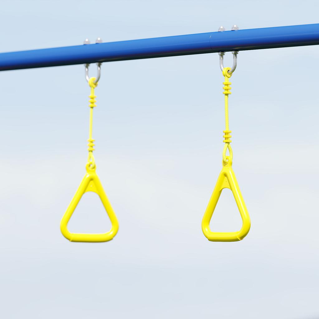 Swing Frame Up To 150 Kg 3-in-1 Kids Swing with Classic Swing, Gymnastic Rings, Standing Swing, 285x160x181 Cm