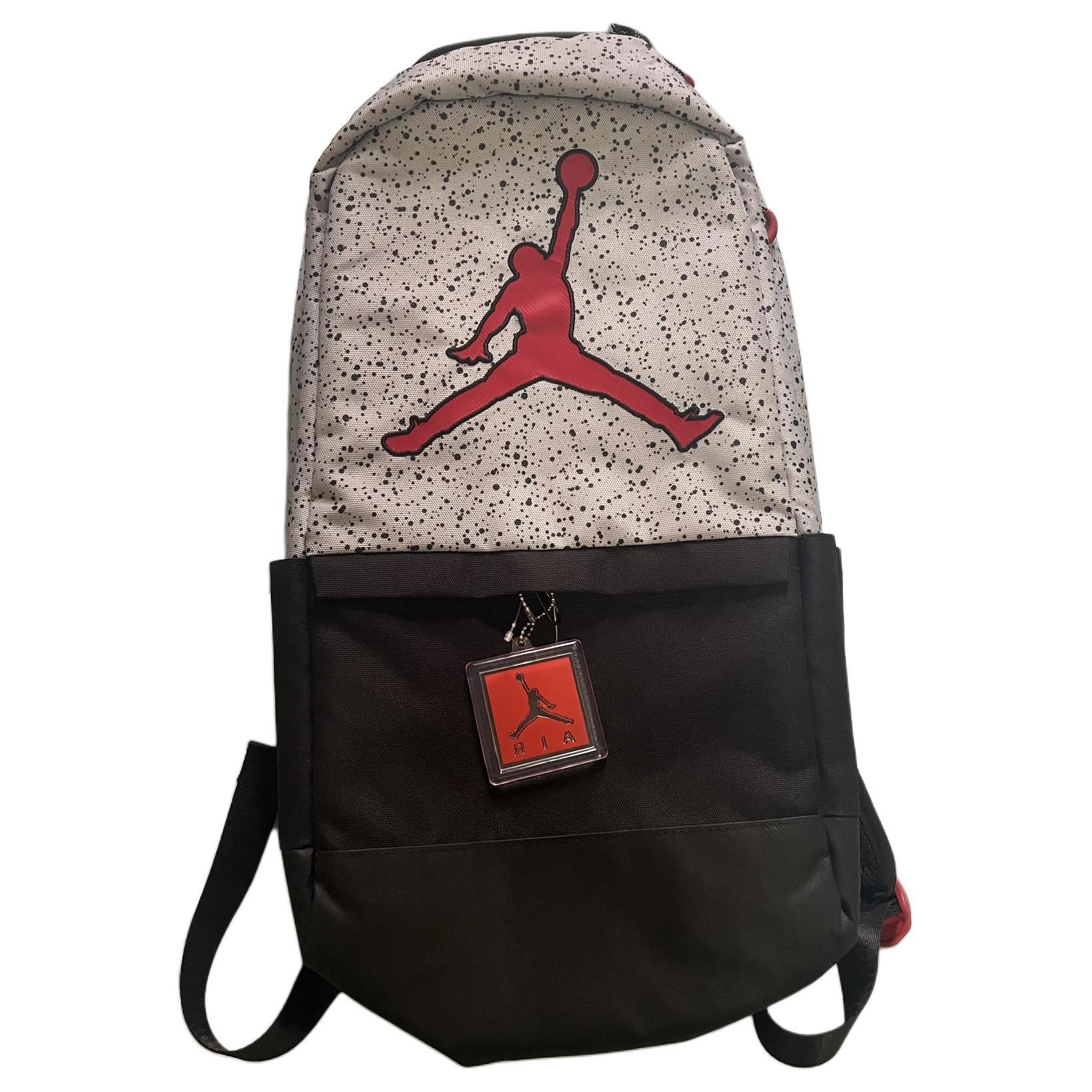 Jordan 3 AJ3 Fashion Sports Zipper Backpack Unisex Backpack Black Gray DB8201-012 Black Gray