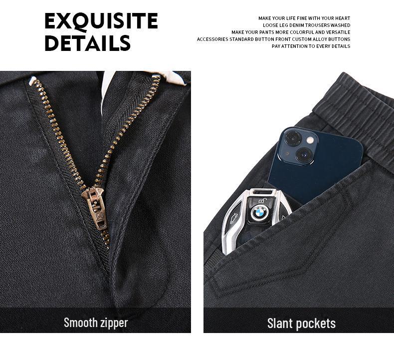 Men's Slim Fit Elastic Wide-Leg Trousers: Youthful Autumn/Winter Casuals