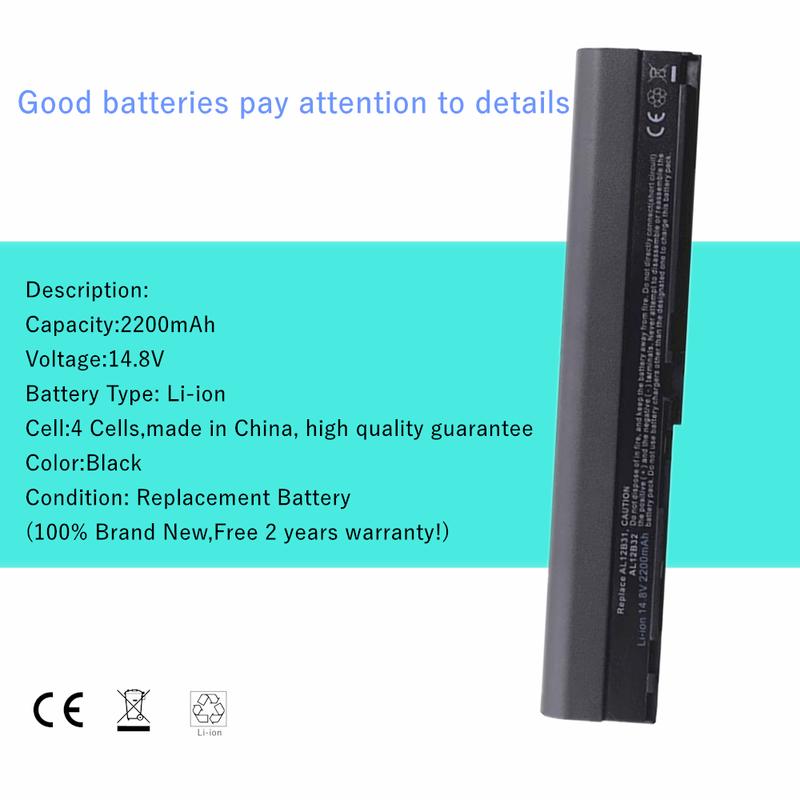 6 CELLS Laptop Battery For Acer Aspire One 725 756 V5-171 AL12X32 AL12A31 AL12B31 AL12B32 TravelMate B113 C710 Chromebook