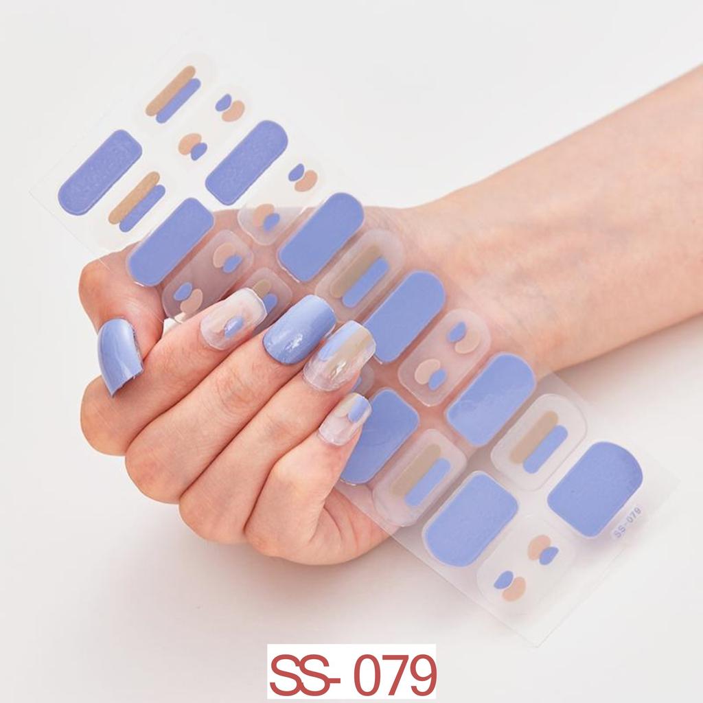 22pcs Sheet Laser Bronzing Full Cover Nail Stickers Long Lasting Tearable Cute Nail Art Wraps Design