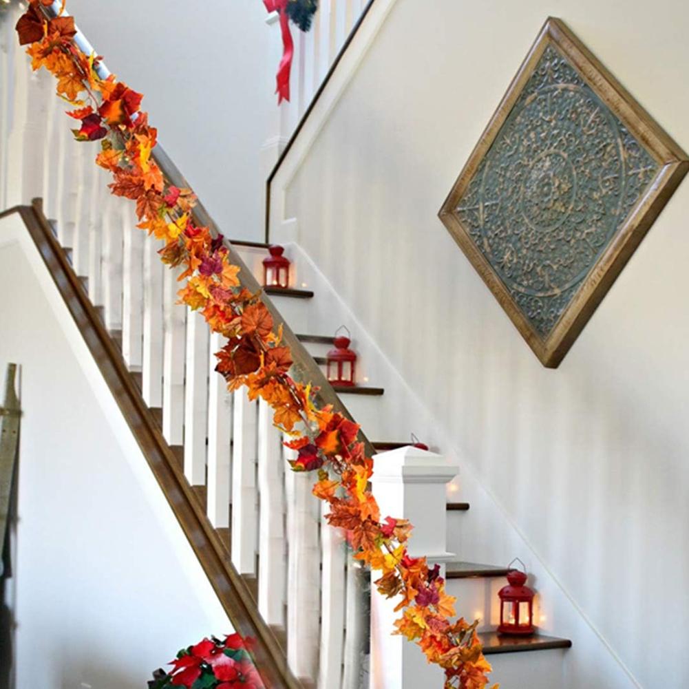 Autumn Leaf Garland Fall Decoration Maple Leaf Vine Indoor And Outdoor Use