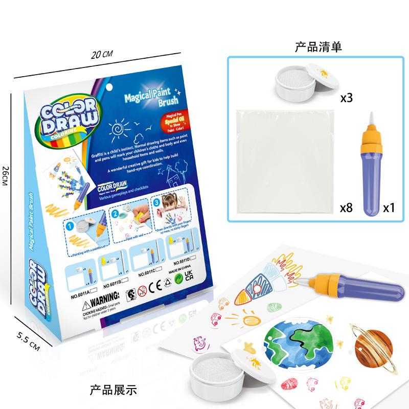 

Магічні Іграшки для Малювання для Дітей Фантастичний Кольоровий Пензлик Графіті Печатка Дитячий Набір для Малювання Дитячі Інтерактивні Навчальні Іграшки Монтессорі