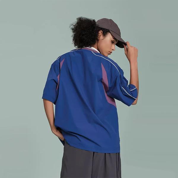 Reebok Color Block Short Sleeve T-Shirt Unisex Tops Navy-Blue 24SRC413UGB8