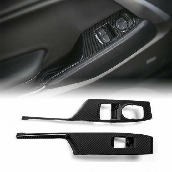 Carbon Fiber Window Lift Switch Shift Panel Trim Cover For Chevrolet Camaro 17+