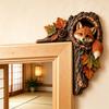 Garden Window Sill Decoration Chipmunk Tree Hollow Door Topper, Woodland Animal Frame Decoration, 3D Wood Farmhouse Style Wall Ornament Cute