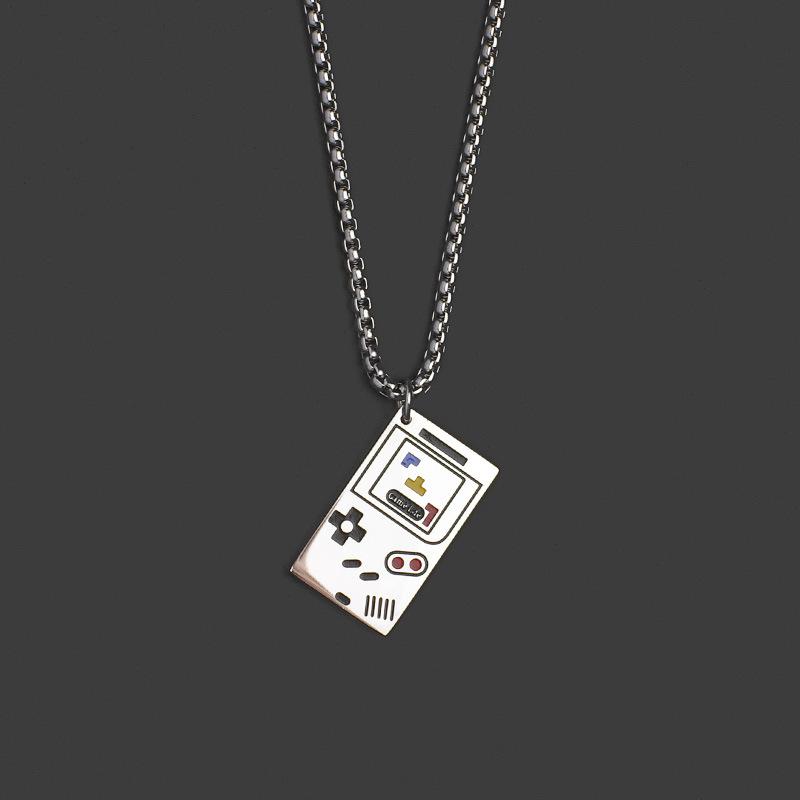 Simple Hip-Hop Game Console Necklace Men'S Trendy Brand Pendant Sweater Accessories Titanium Steel Non-Fading Necklace
