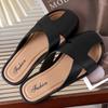 Hollow Flat Bottom Soft Bottom Bag Head Half Slippers Female Summer Round Head Lazy Drag Female Shoes Wearing Sandals Female