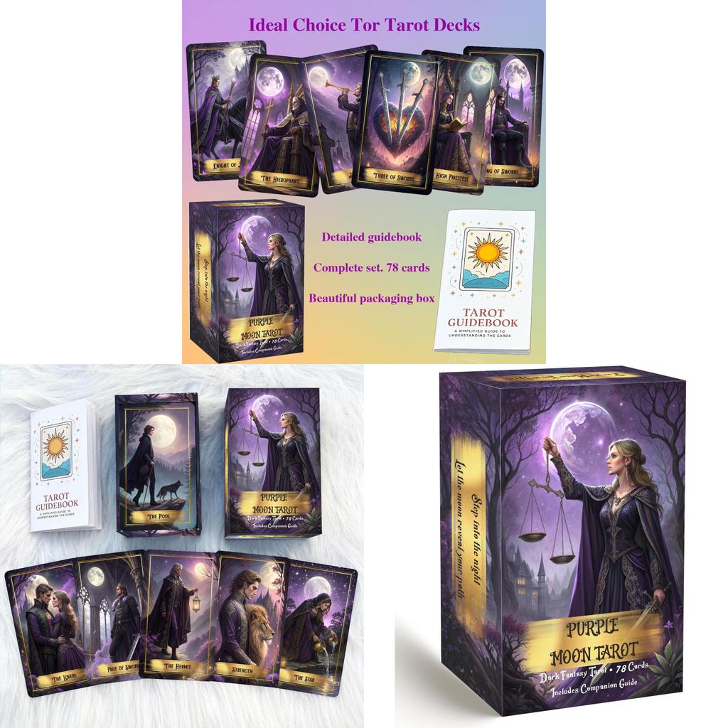 Mazzo di Carte dei Tarocchi Luna Viola Con Luna Viola Magica Per Intrattenimento e Sviluppo delle Abilità