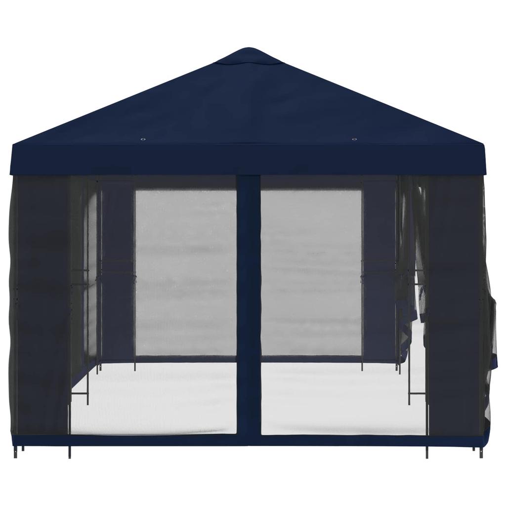 Pavilion with Side Walls 6 X 3 M Blue Polyester and Steel 190 G M²