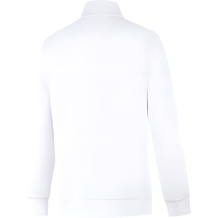 Li-Ning Solid Color Logo Stand Collar Cardigan Sweatshirt Women Sweatshirt White AWDUA76-7