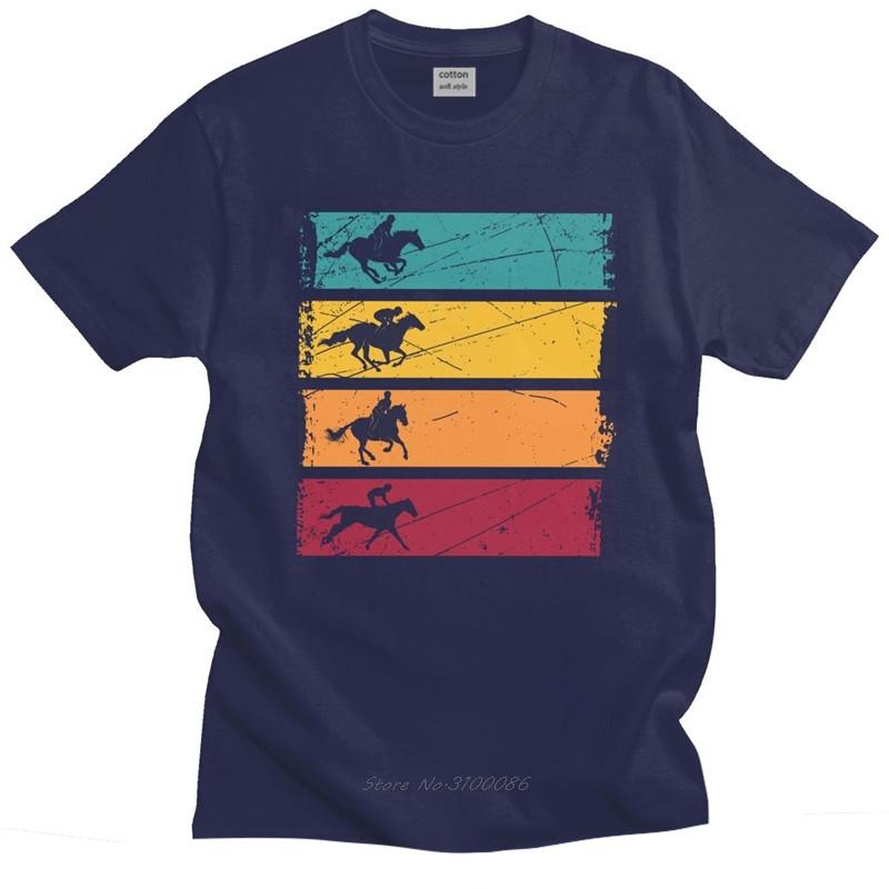 Trendy Unisexs Vintage Horse Riding Tshirt Short Sleeve Cotton Tshirt Designer Equestrian Rider Tee Shirt Oversized Clothes Tops