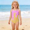Girls One Piece Swimsuit Kids Summer Swimwear Children Beachwear Toddler Bathing Suit with Ice Cream Cone Print for Outdoor Water Activities
