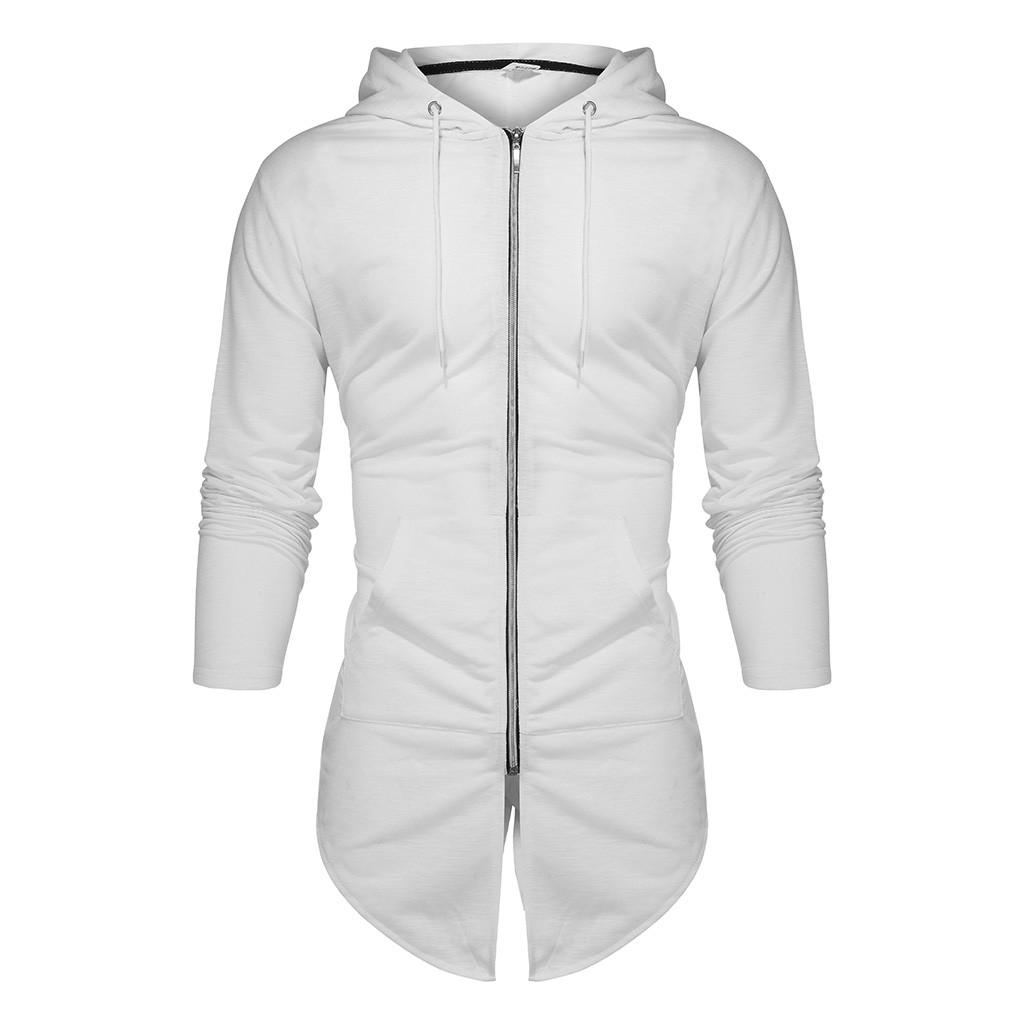 Men Splicing Hooded Solid Trench Coat Jacket Cardigan Long Sleeve Outwear Blouse