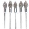 5Pcs Pointed Stainless Steel Wire Brushes Wheel Kit for Drill with 1/4"shank 0.3mm for Removal of Rust/Corrosion/Paint