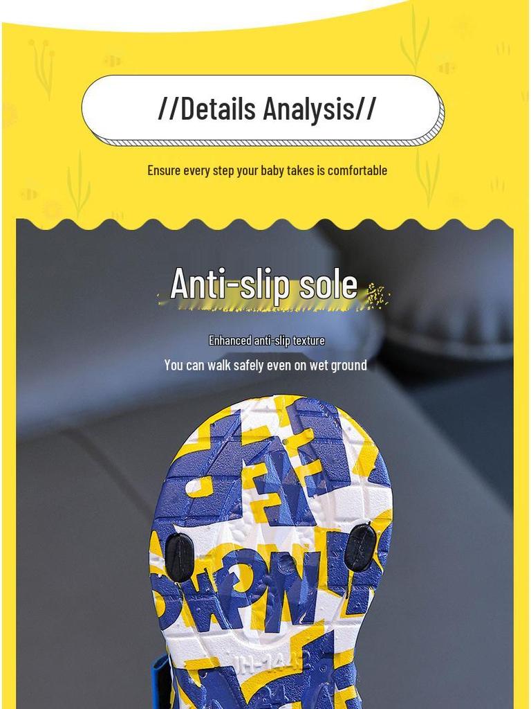 Boys' 2024 Summer Korean-Style Casual Beach Sandals with Soft Soles.