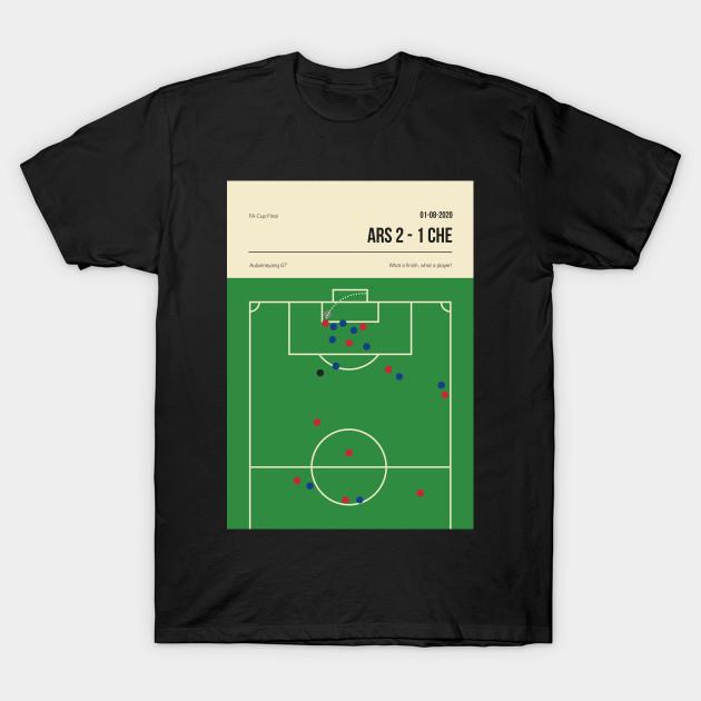 Men Black Print T-shirt Arsenal Chelsea Aubameyang Goals No-Cut Transfer Paper Print Cotton Tshirt 3XL