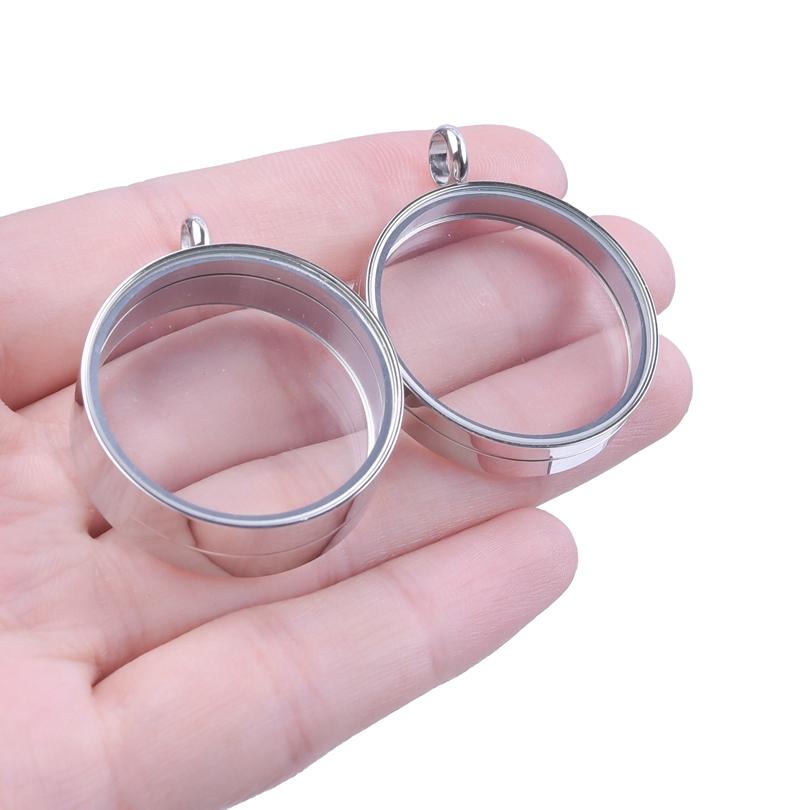 25/30mm Twist Locket Pendants For Jewelry Making Necklace Glass Floating Charm Lockets DIY Stainless Steel Pendant Accessories