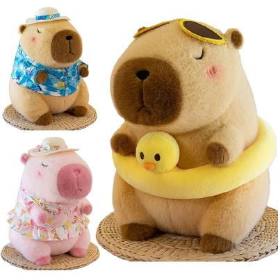 Strandbekleidung Capybara Plüschtier Süße Simulation Gelbe Ente Schwimmring Capibara Kawaii Kuscheltiere Geburtstagsreisegeschenke