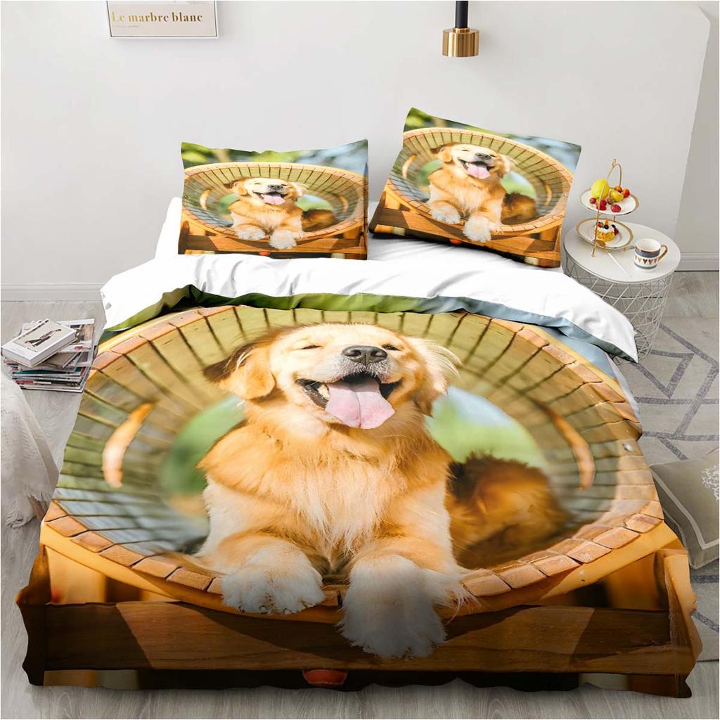 3D Bettwäscheset mit Hundemuster; Bulldog Schlafzimmer Zuhause Kissenbezug und Bettbezug King-Size Bettwäsche-Set für Kinderzimmer; Luxus