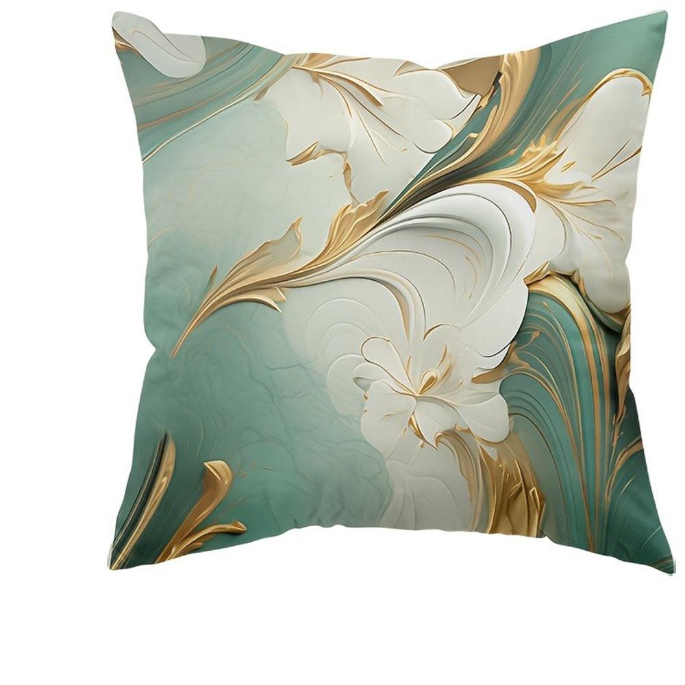 Blue and White 3D Floral Pearl - embellished PillowcaseBedroom Living Room Sofa Home Decor Polyester Cushion Cover with Zipper